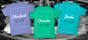 Shirt Size Chart, Jumbo shirt, Oversize shirt, Standard shirt