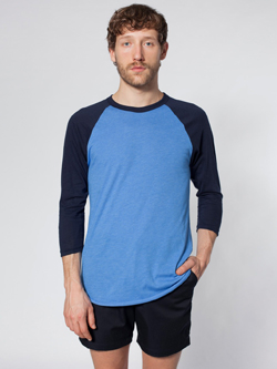 American Apparel - BB453 - Heather Lake Blue/Navy