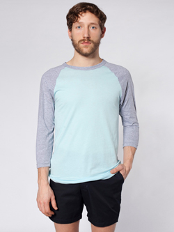 American Apparel - BB453 - Light Blue/Heather Grey