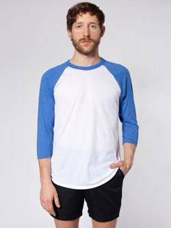 American Apparel - BB453 - White/Heather Lake Blue