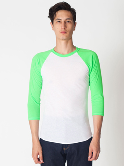 American Apparel - BB453 - White/Neon Green