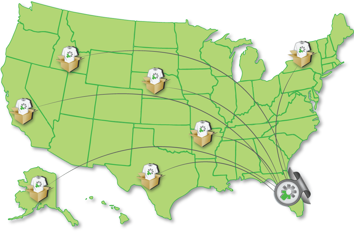 Nationwide Shipping Impressionz Printing Ships T-Shirts Nationwide